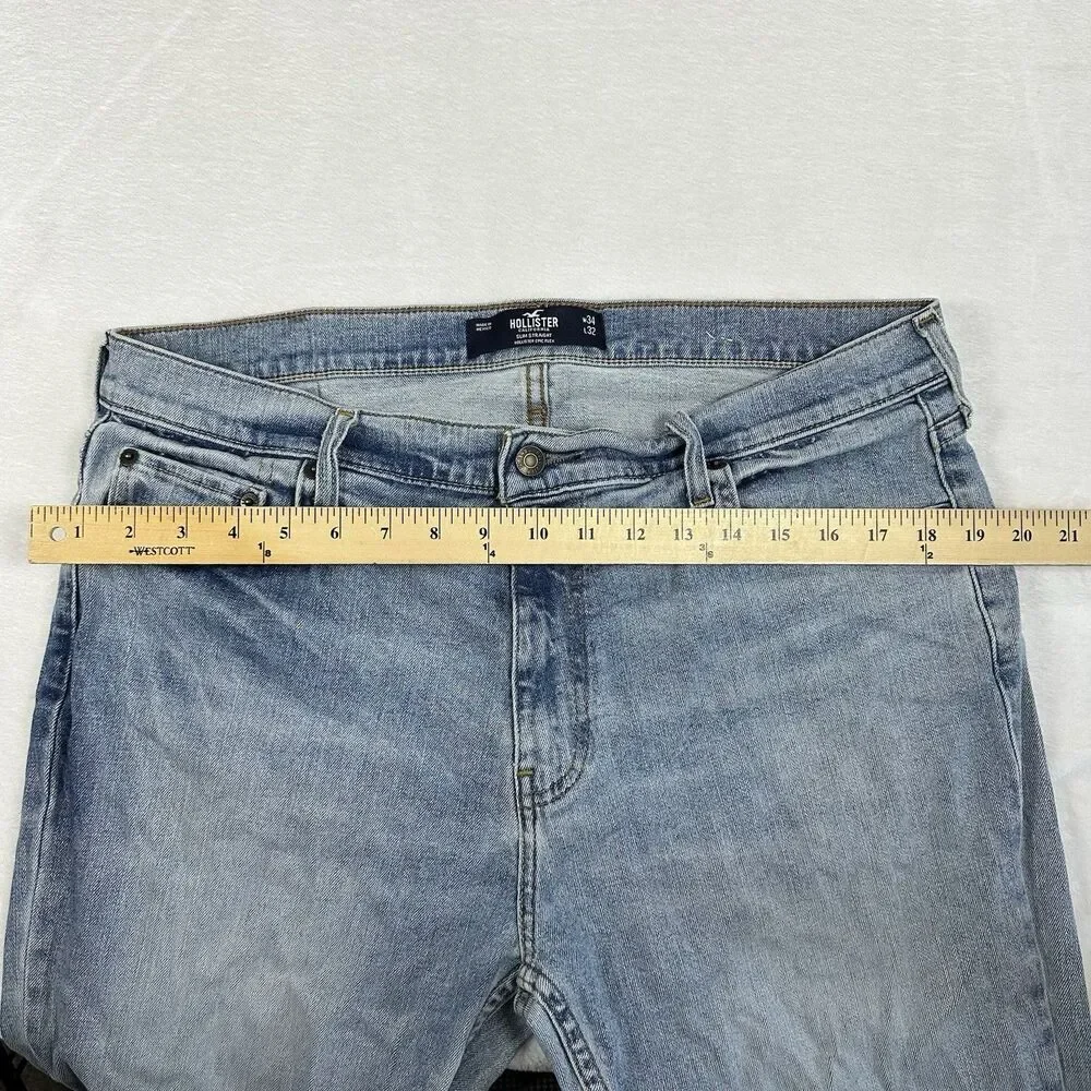 Hollister Epic Flex Boot Jeans Mens 36x30 Light Blue Bootcut Stretch‎ Denim